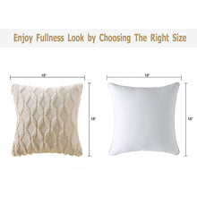 Load image into Gallery viewer, Volcanics Pack of 2 Faux Wool Throw Pillow Covers 18x18 Inches Decorative Farmhouse Velvet Couch Pillow Case Soft Plush Square Boho Cushion Pillowcase, Beige