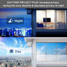 Load image into Gallery viewer, Volcanics One Way Window Privacy Film with Installation Tools 17.5 x 78.7 Inches, Sun Blocking Window Tinting Film for Home Heat Control Mirror Tint Film Static Cling, Silver