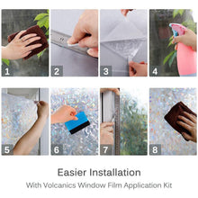 Load image into Gallery viewer, Volcanics Window Privacy Film Static Window Clings Vinyl 3D Window Decals Window Stickers Rainbow Window Film for Glass Door Home Heat Control Anti UV 17.5 x 78.7 Inches