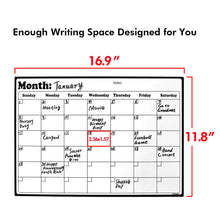 Load image into Gallery viewer, Volcanics Fridge Calendar Magnetic Dry Erase Calendar Whiteboard 2019-20 Calendar for Kitchen Refrigerator Smart Planners 16.9" x 11.8"