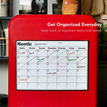 Load image into Gallery viewer, 2 Fridge Calendar Set Magnetic Dry Erase Calendar Whiteboard 2019-20 Calendar for Kitchen Refrigerator Smart Planners One Monthly Planner(16.9 x 11.8") + 1 Smaller (8.5X11.6”) Blank Horizontal Planner