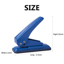 Load image into Gallery viewer, Single Hole Punch Heavy Duty Paper Hole Puncher Small One Hole Punch with 6 Extra Book Rings