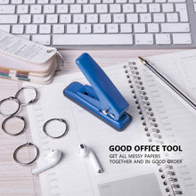 Load image into Gallery viewer, Single Hole Punch Heavy Duty Paper Hole Puncher Small One Hole Punch with 6 Extra Book Rings