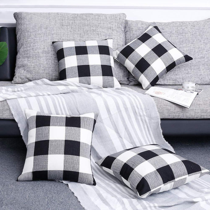 Volcanics Buffalo Check Plaid Throw Pillow Covers